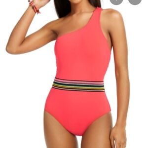 Bar III Vibrant Pink Swimwear with Black Accents
